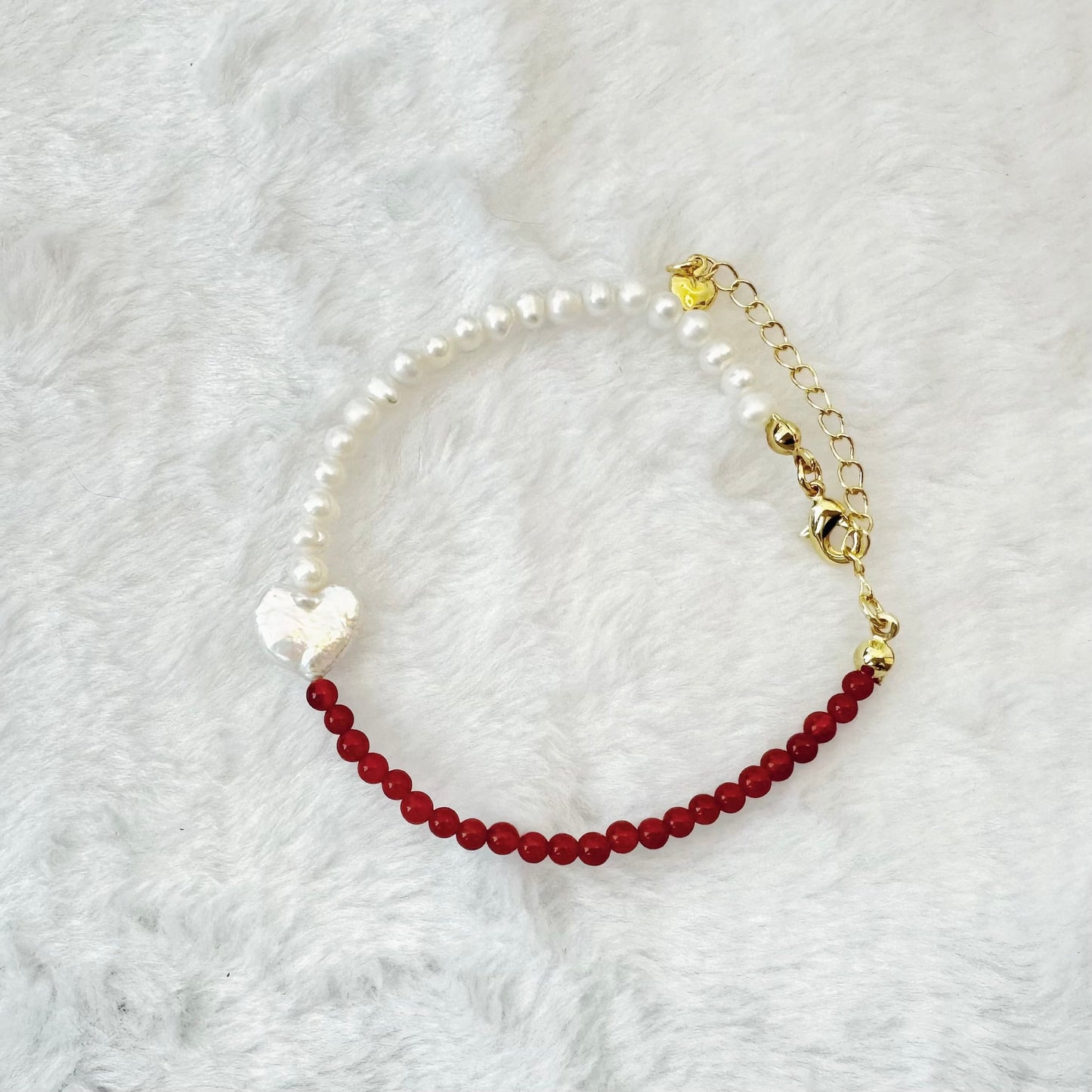 Heart Barque Pearl Bracelet